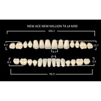 Зубы акриловые New Ace/New Million верх фасон T4, низ фасон L4, боковые М30, цвет A2, 28шт