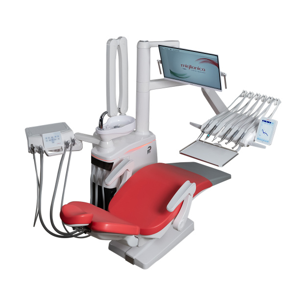 Miglionico NiceTouch — Стоматологическая установка с верхней подачей инструментов и с лифтовым механизмом подъёма кресла