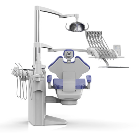 8000С CMS0 – Стоматологическая установка с верхней подачей и пневматической системой управления инструментами, подачей воды и воздуха