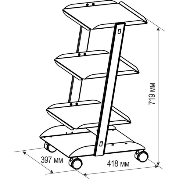 Аверон СПП 1.0 - столик подкатной приборный (4 полки)